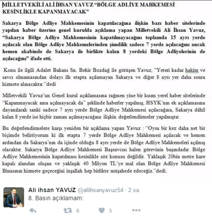 Ali İhsan Yavuz,  bir kez daha açıkladı