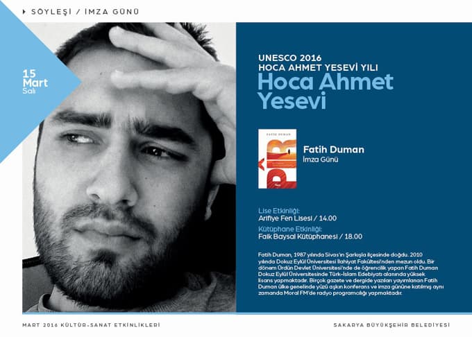 Yazar Fatih Duman sevenleri ile buluşacak