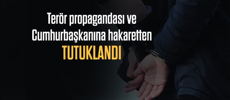 Propaganda ve Cumhurbaşkanına hakaretten tutuklandı