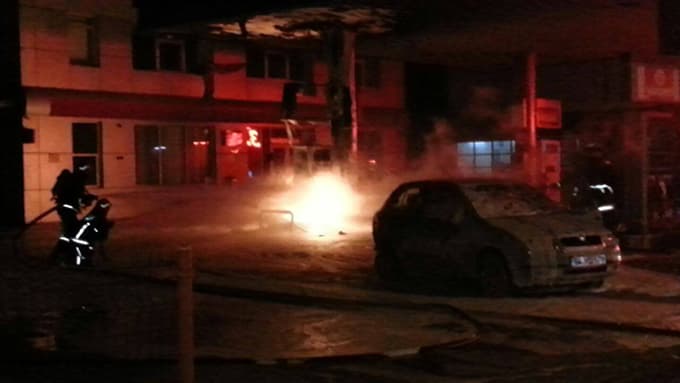 Akaryakıt istasyonunda faciadan dönüldü