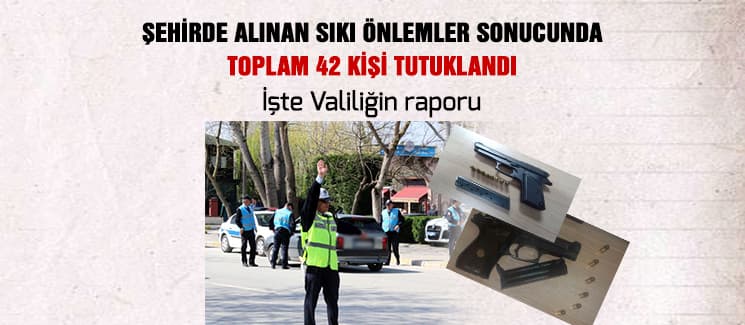 Polis kontrollerinde 42 kişi tutuklandı