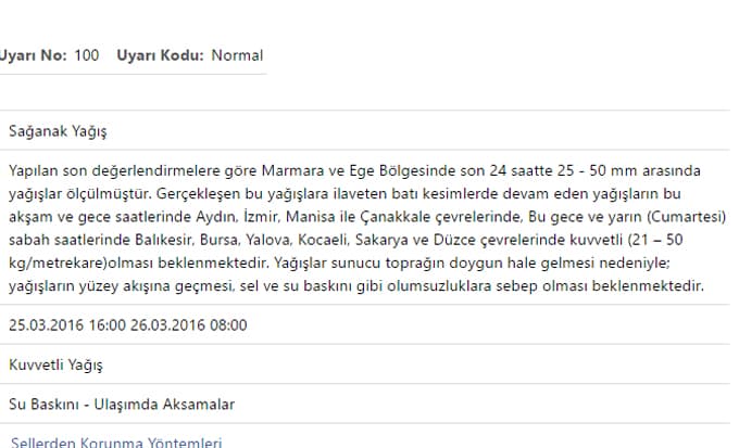 Meteoroloji'den kuvvetli yağış uyarısı