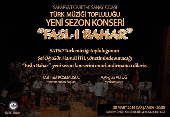 SATSO Türk Müziği Topluluğu'ndan Fasl-ı Bahar konseri