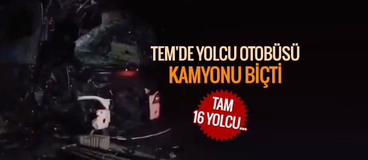 TEM'de yolcu otobüsü kamyonu biçti