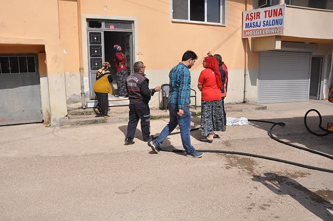 Masaj salonunda yangın