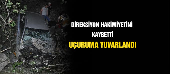 Otomobil uçuruma yuvarlandı: 2 yaralı