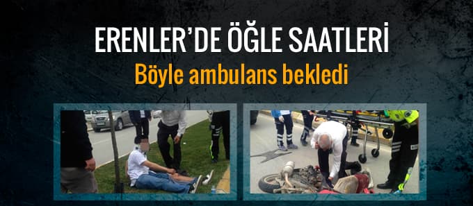 Erenler'de motosiklet ile bisiklet çarpıştı