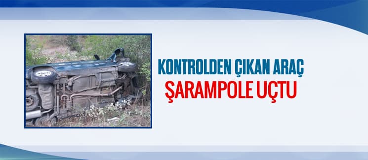 Otomobil, şarampole uçtu