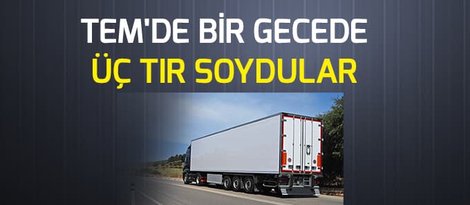 TEM'de bir gecede 3 tır soydular
