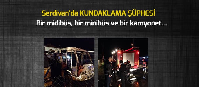 Bir midibüs, bir minibüs ve bir kamyonet...