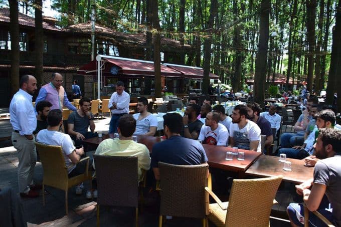 Dev adamlar, veda yemeğinde buluştu
