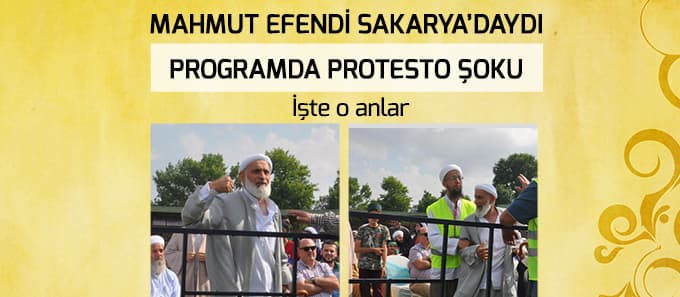 Mahmut Efendi'nin katıldığı programda protesto
