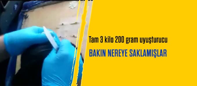 Otobüs koltuğundan 3 kilo eroin çıktı