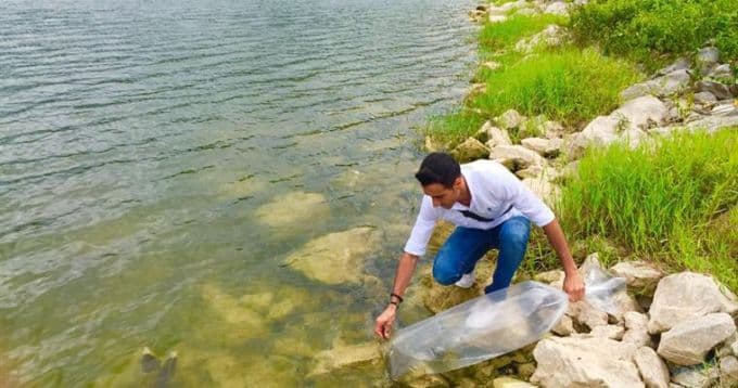6 gölete sazan balığı yavrusu bırakıldı