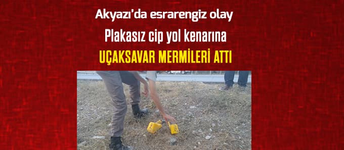 Plakası olmayan cipten mermilerin olduğu poşet atıldı