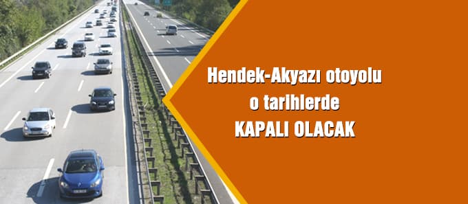 Hendek-Akyazı yolunda yol çalışması