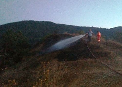 Hisar Tepesi'nde korkutan yangın