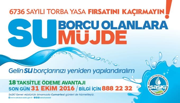 Su borçlarına torba yasa kolaylığı
