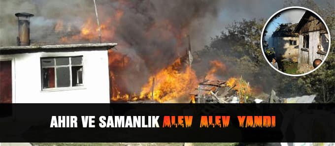 Akyazı'da ahır ve samanlık yandı