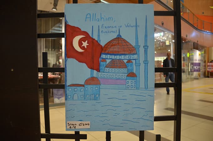 'Sevgi' çocukları, 15 Temmuz'u resimleştirdi