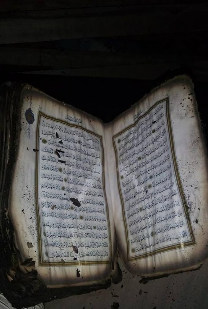 O yangında bir tek Kuran-ı Kerim yanmadı