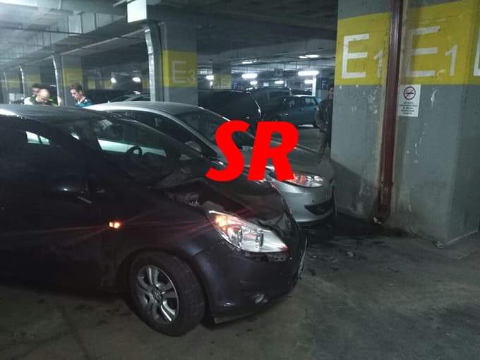 Kapalı otoparkta trafik kazası!