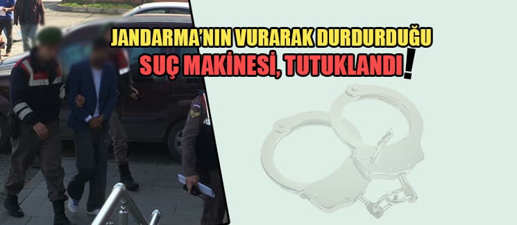 Jandarmanın vurarak durdurduğu suç makinesi, tutuklandı