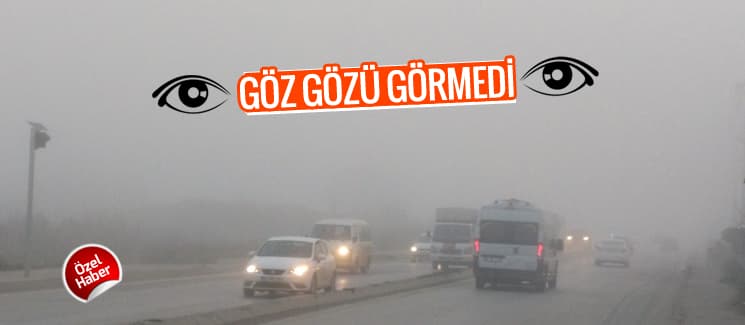 Yoğun sis nedeniyle göz gözü görmedi