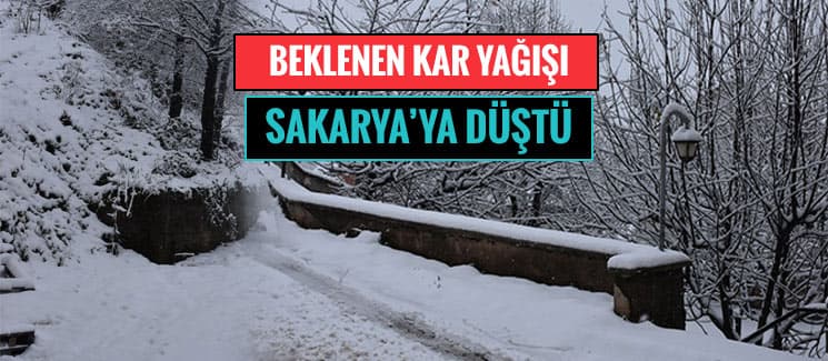 Beklenen kar yağışı, Sakarya'ya düştü