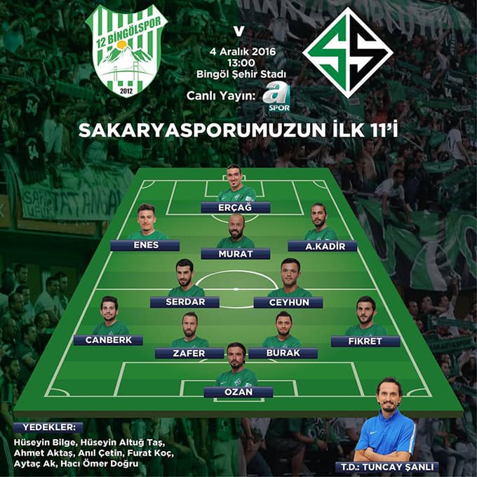 Sakaryaspor, deplasmanda 12 Bingölspor ile karşılaştı