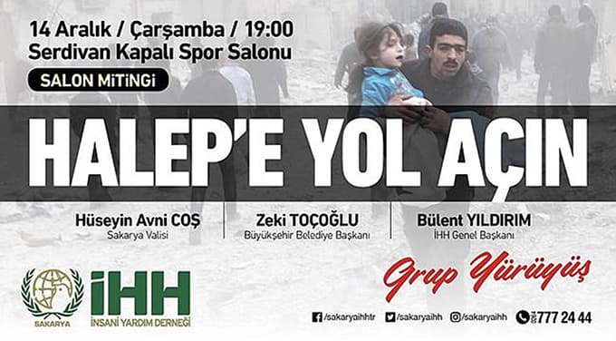 'Halep'e Yol Açın' konvoyu Sakarya'ya uğrayacak!