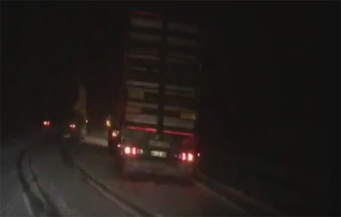Geyve-Taraklı yolu karlar altında