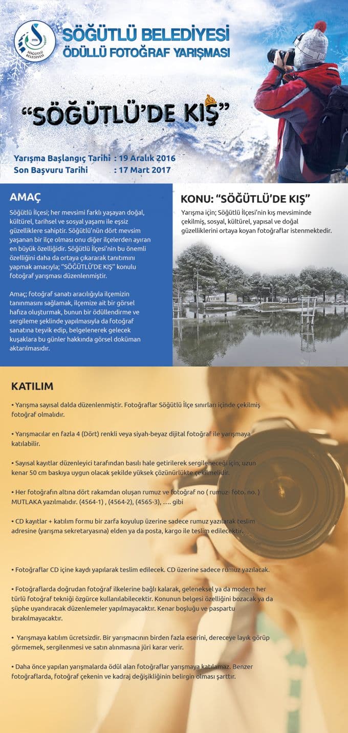 Söğütlü Belediyesi fotoğraf yarışması düzenliyor