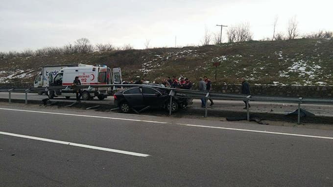 Bariyerlere çarparak durabildi