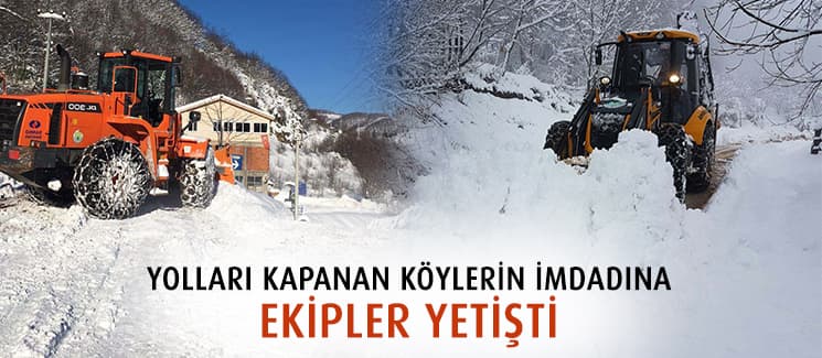 Kar yağışı sebebiyle kapanan yollar açılıyor