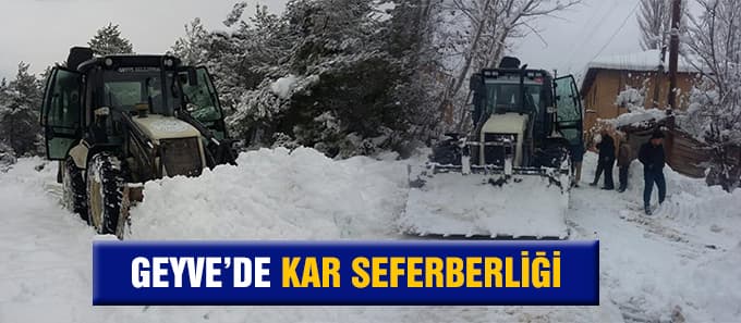 Geyve'de kar seferberliği