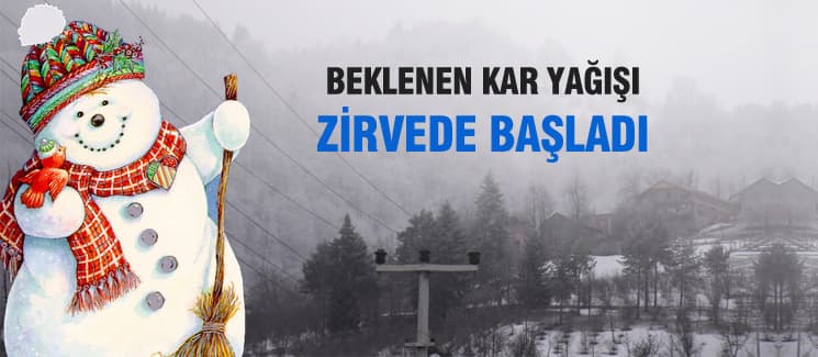 Zirvede kar yağışı başladı