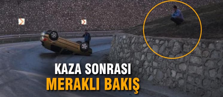 Kavşakta takla attı
