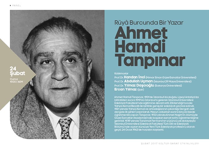 AKM'de ''Ahmet Hamdi Tanpınar'' konuşulacak