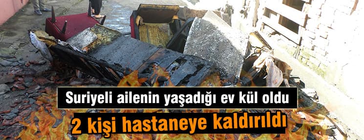 Suriyeli ailenin evinde yangın çıktı