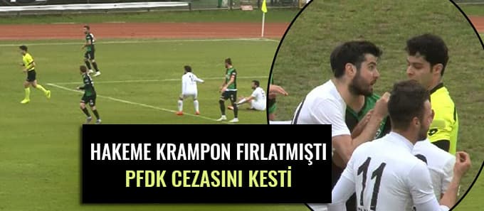 Hakeme krampon fırlatan oyuncuya ceza