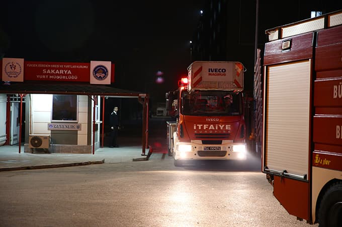 Öğrenci yurdunda yangın paniği