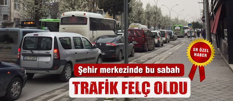 Şehir merkezinde trafik, durma noktasına geldi
