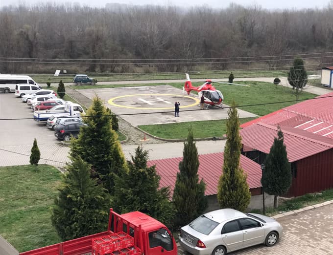 Helikopter ambulans Cumhurbaşkanını hazır bekledi