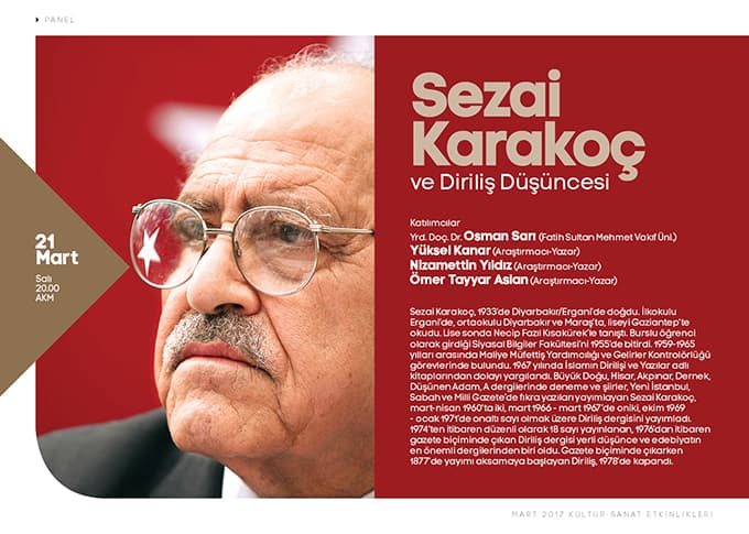 AKM'de Sezai Karakoç anılacak