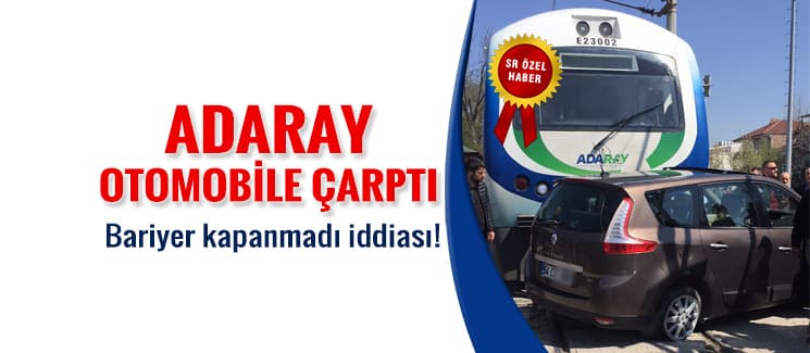 Adaray otomobile çarptı