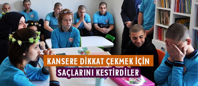 Kansere dikkati çekmek için saçlarını kestirdiler
