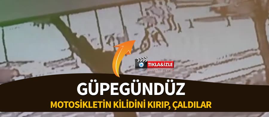 Güpegündüz kilidi kırıp motorsikleti çaldılar