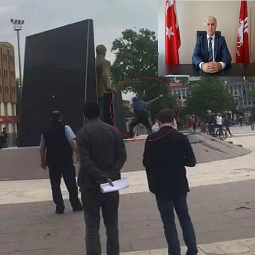 Atatürk Büstü'ne ve Türk bayrağına yapılan saldırıyı kınadılar