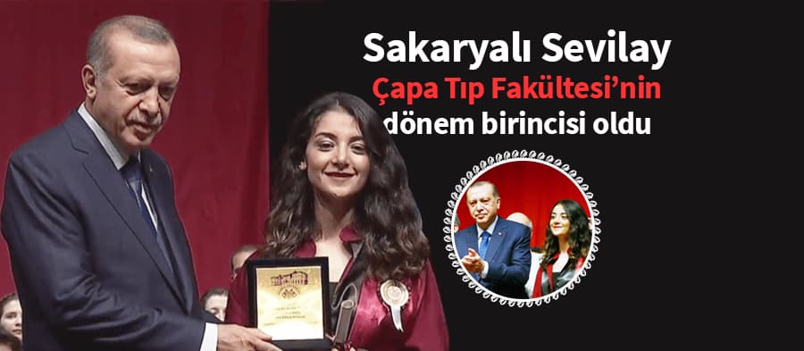 Sakaryalı Sevilay, diplomasını Cumhurbaşkanı'nın elinden aldı